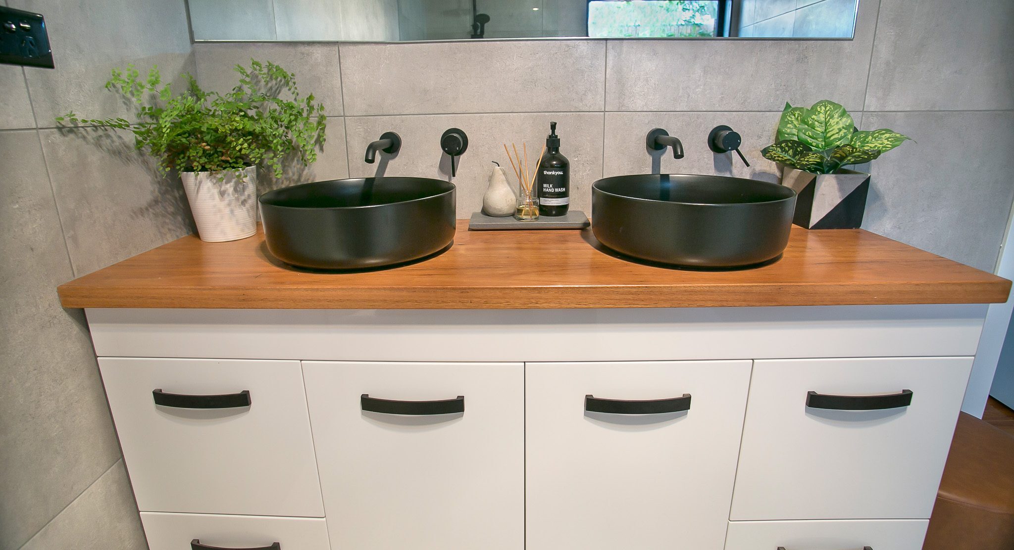 Modern twin vanity
