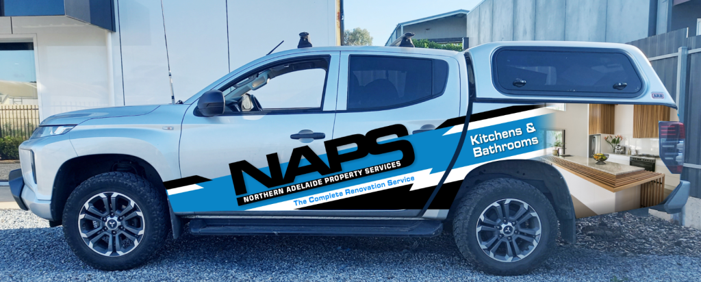 Northern Adelaide Property Services branded vehicle